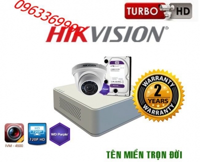 Trọn bộ hệ thống 1 camera Hikvision 1.0MP