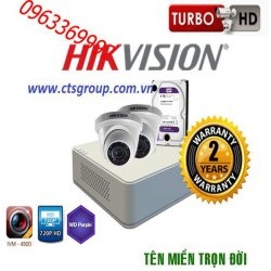 Trọn bộ hệ thống 2 camera 2.0MP HIKVISION