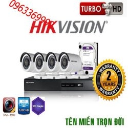 Trọn bộ hệ thống 5 camera 2.0MP hikvision